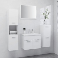 Bathroom Furniture Set White Engineered Wood