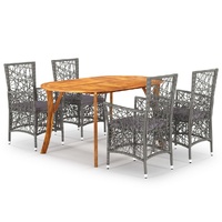 5 Piece Garden Dining Set Grey