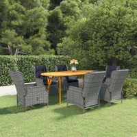 7 Piece Garden Dining Set Light Grey