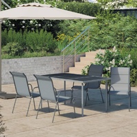 5 Piece Outdoor Dining Set Steel Anthracite