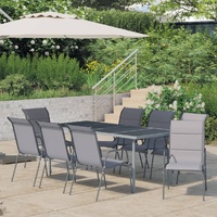 9 Piece Outdoor Dining Set Steel Anthracite