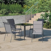 5 Piece Outdoor Dining Set Steel Anthracite