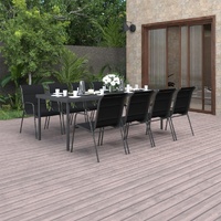 9 Piece Outdoor Dining Set Steel