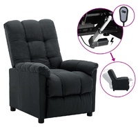 Electric Recliner Chair Dark Grey Fabric