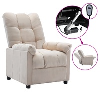 Electric Recliner Chair Cream Fabric