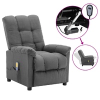 Electric Massage Chair Light Grey Fabric