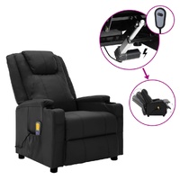 Electric Massage Chair Black Faux Leather