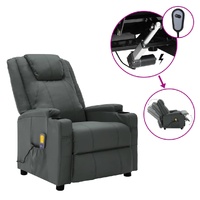 Electric Massage Chair Anthracite Faux Leather