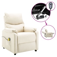 Electric Massage Chair Cream Fabric