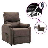 Electric Massage Chair Brown Fabric