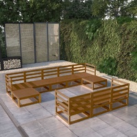 10 Piece Garden Lounge Set Solid Pinewood