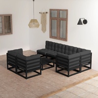 8 Piece Garden Lounge Set with Cushions Solid Pinewood
