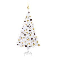 Artificial Pre-lit Christmas Tree with Ball Set White 120 cm PVC
