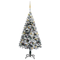 Artificial Pre-lit Christmas Tree with Ball Set Green 150 cm PVC