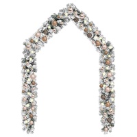 Christmas Garland with LEDs&Ball Set Green 5 m PVC