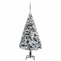 Artificial Pre-lit Christmas Tree with Ball Set Green 150 cm PVC