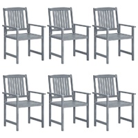 Garden Chairs 6 pcs Solid Wood Acacia Grey