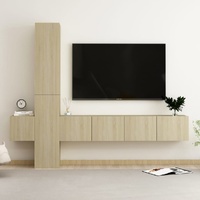 5 Piece TV Cabinet Set Sonoma Oak Engineered Wood