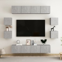 8 Piece TV Cabinet Set Concrete Grey Engineered Wood