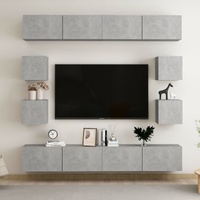 8 Piece TV Cabinet Set Concrete Grey Engineered Wood