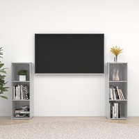 TV Cabinets 2 pcs Concrete Grey 107x35x37 cm Engineered Wood