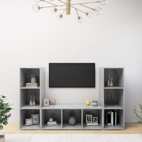 TV Cabinets 3 pcs Concrete Grey 107x35x37 cm Engineered Wood