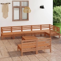 9 Piece Garden Lounge Set Solid Pinewood Honey Brown