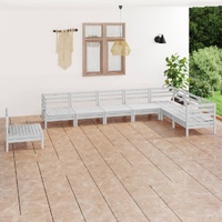8 Piece Garden Lounge Set Solid Pinewood White