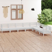 8 Piece Garden Lounge Set Solid Pinewood White