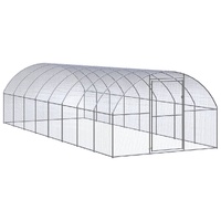 Outdoor Chicken Coop 3x8x2 m Galvanised Steel
