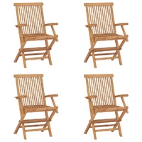 Folding Garden Chairs 4 pcs Solid Wood Teak