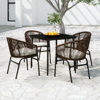 5 Piece Garden Dining Set Brown