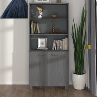 Highboard "HAMAR" Solid Wood Pine Dark Grey