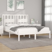 Bed Frame without Mattress White Solid Wood 135x190 cm