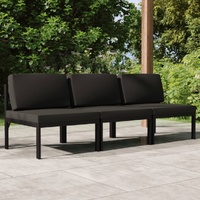 3-Seater Garden Sofa with Cushions Aluminium Anthracite