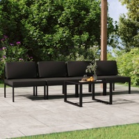 5 Piece Garden Lounge Set with Cushions Aluminium Anthracite