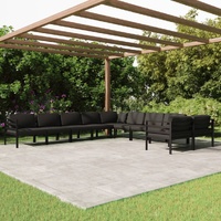 10 Piece Garden Lounge Set with Cushions Aluminium Anthracite