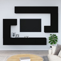 Wall-mounted TV Cabinet Black Engineered Wood