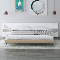 Bed Headboard with Cabinets White 200 cm Engineered Wood