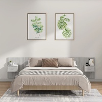 Bed Headboard with Cabinets Concrete Grey 240 cm Engineered Wood