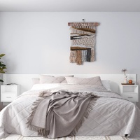 Bed Headboard with Cabinets White 240 cm Engineered Wood