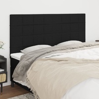 Headboards 4 pcs Black 80 cm Fabric