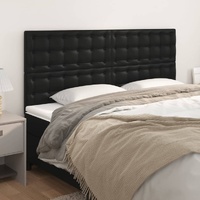 Headboards 4 pcs Black 100x5x78/88 cm Faux Leather