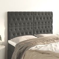 Headboards 4 pcs Dark Grey 80 cm Velvet