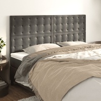 Headboard Dark Grey 200x5x118/128 cm Velvet
