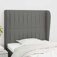 Headboard with Ears Dark Grey 103 cm Fabric