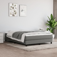 Bed Frame without Mattress Dark Grey Queen Fabric