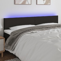 LED Headboard Black 200 cm Fabric