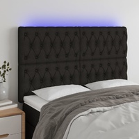 LED Headboard Black 160 cm Fabric