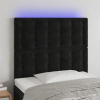 LED Headboard Black 100 cm Velvet